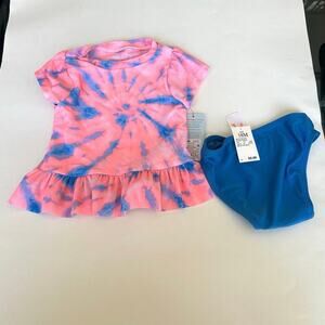 Cat & Jack‎ Swim Toddler Girls Two Piece Tye Dye Swimsuit 18 Months
